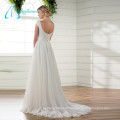 Sashes Crystal Beading Button Satin Chiffon Wedding Dress